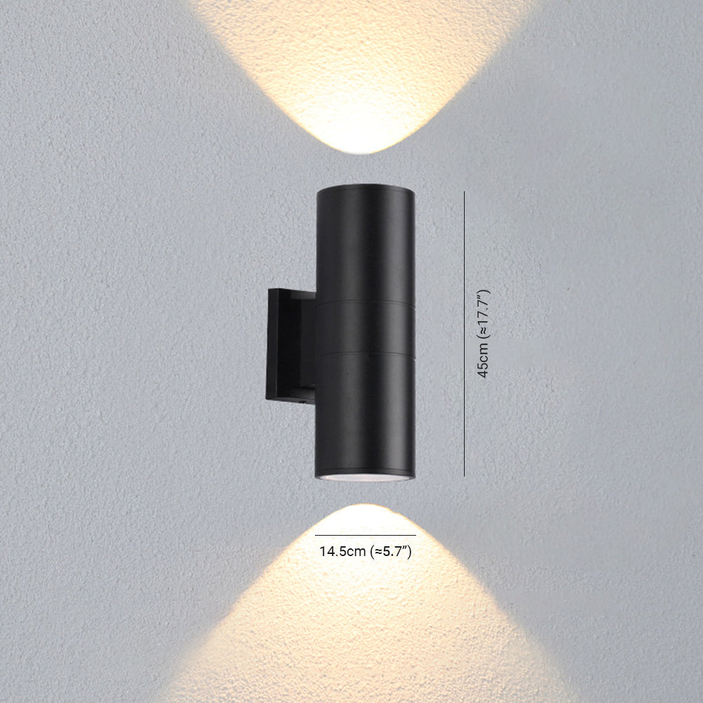Orr Outdoor Wall Lamp Double-headed, Metal & Glass