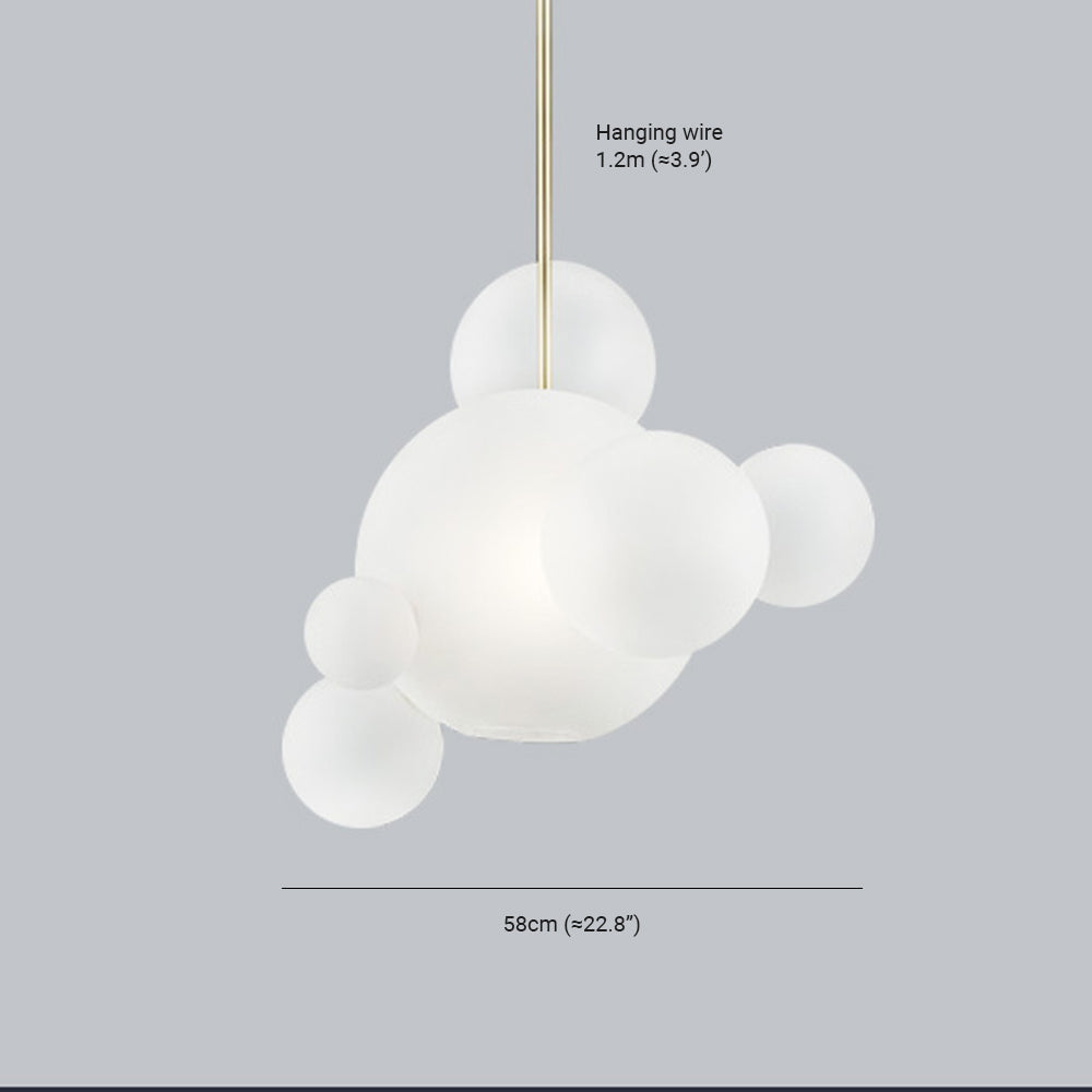 Hailie Glass Bubble Pendant Light, Frosted Glass, 1/4/6 Head