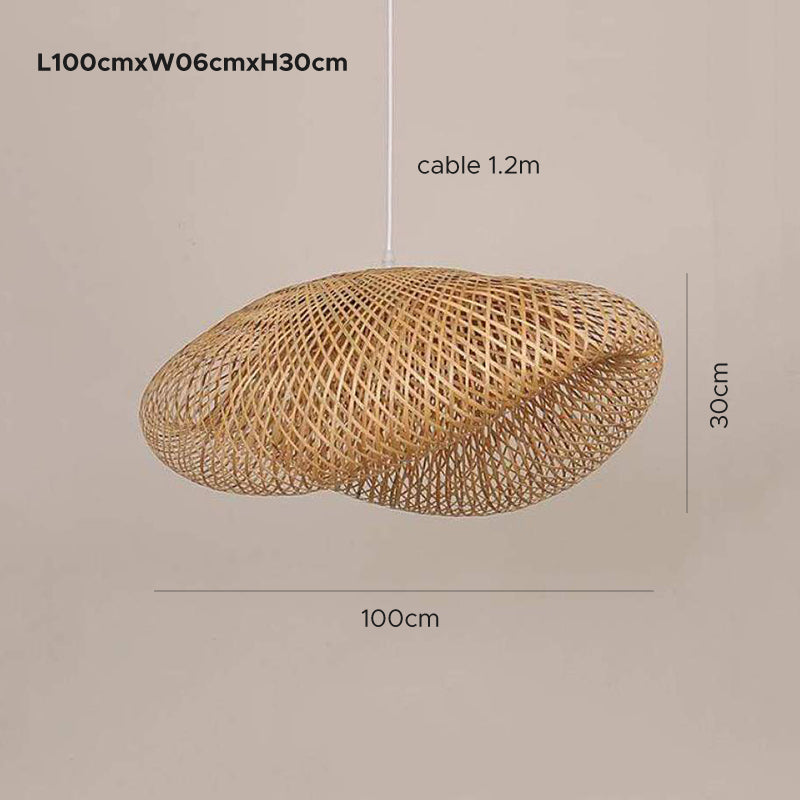 Muto Luminaires suspension de bohème en rotin  et bambou pour salon