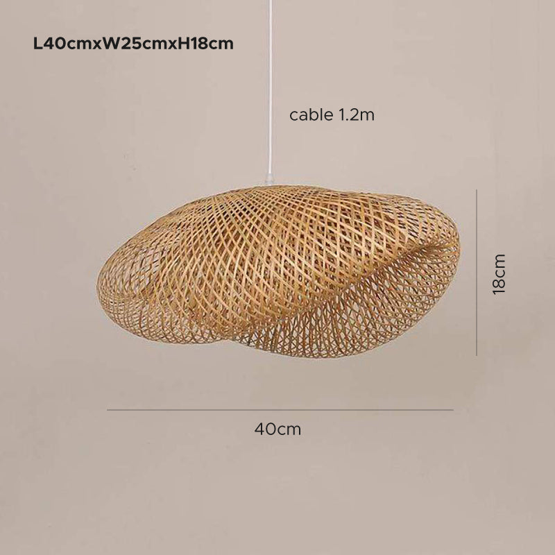 Muto Luminaires suspension de bohème en rotin  et bambou pour salon