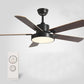 Morandi 5-Blade Ceiling Fan with Light, 3 Colour, DIA107/132CM