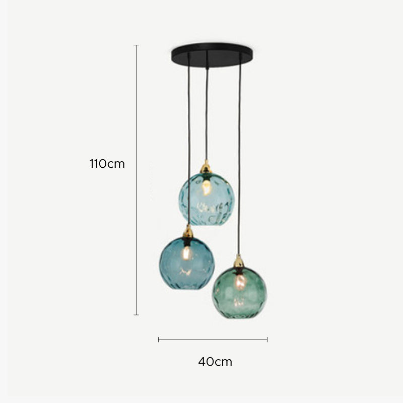 Hailie Pendant Light Water Ripple Cluster, 3 Head