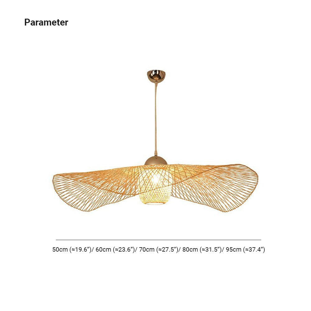 Rattan Weaving Cap Pendant Light for Dining Room