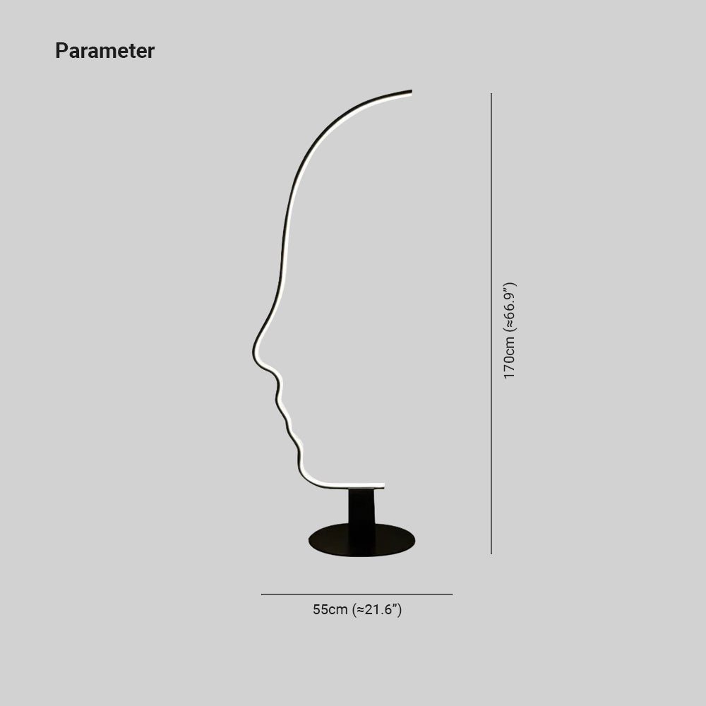 Postmodern Human Face LED Floor Lamp For Bedroom, Living Room