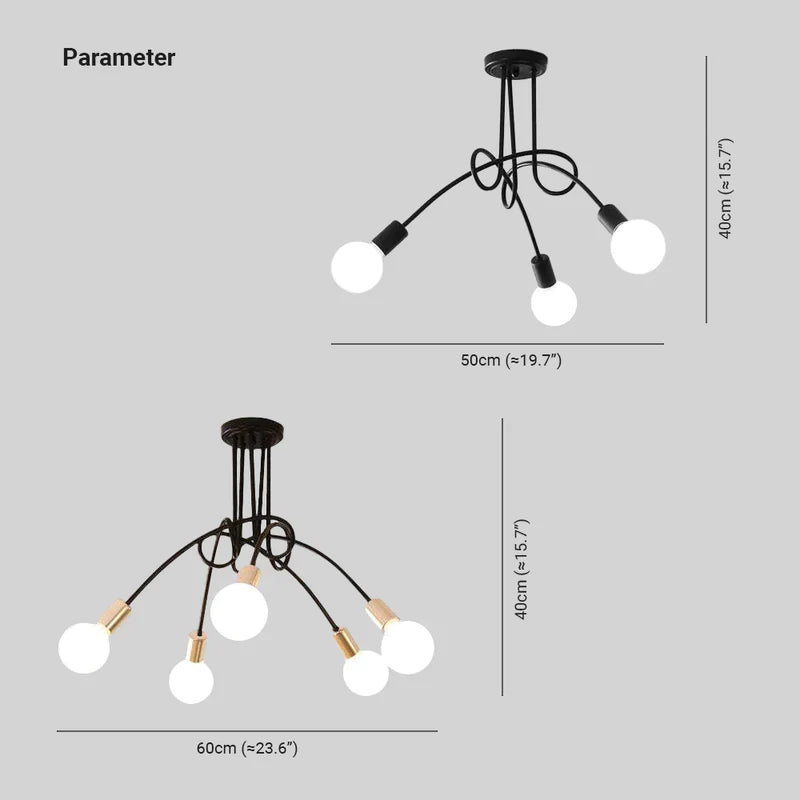 Moderne Kronleuchterleuchte mit linearer Kurve
