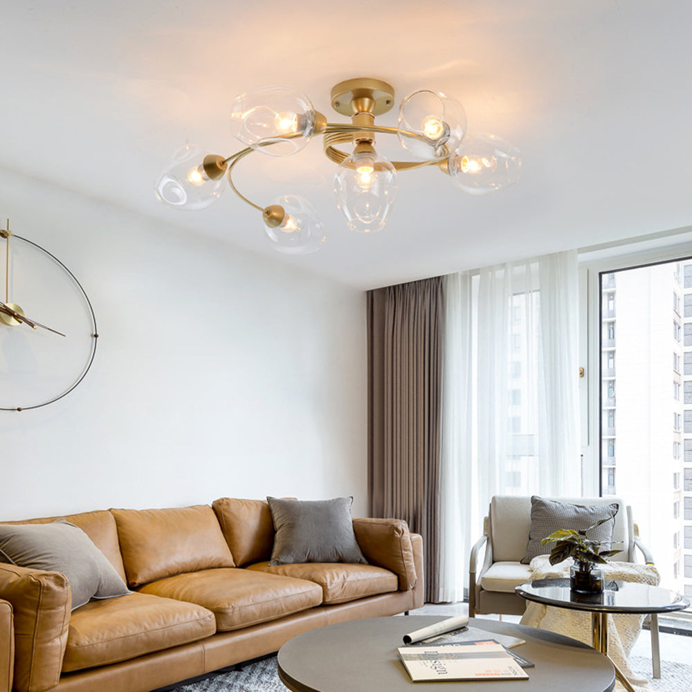 Retro Glass Ceiling Chandelier Pendant Lighting for Bedroom & Living Room