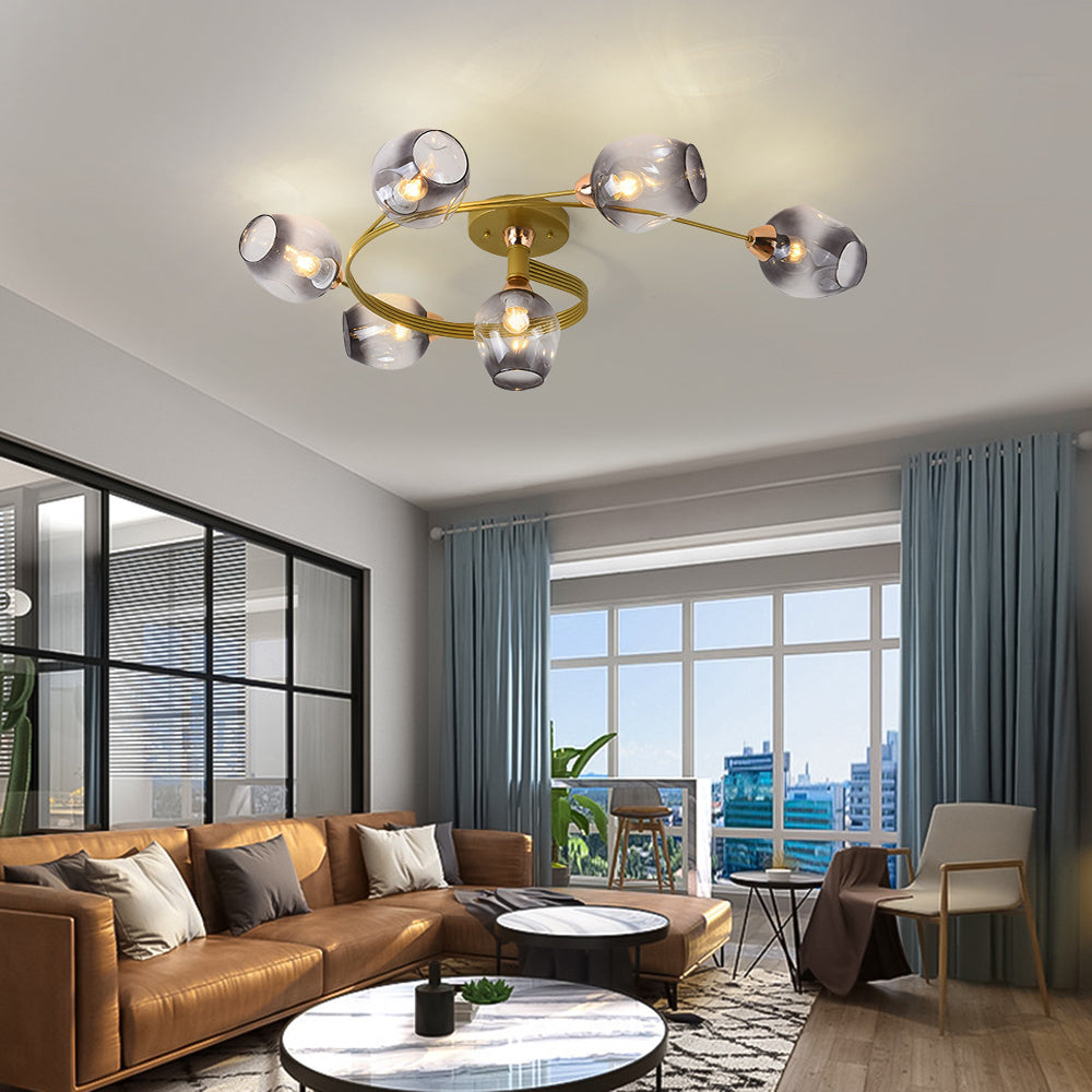 Retro Glass Ceiling Chandelier Pendant Lighting for Bedroom & Living Room