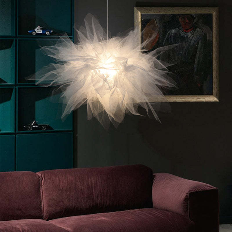Nordic Minimalist Mesh Flower Pendant Light for Bedroom & Dining Room