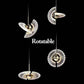 Moderne drehbare Pendelleuchte, Kronleuchter aus Metall und Acryl 
