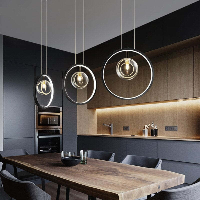 Nordic Glass Bubbles LED Chandeliers Modern Pendant Light for Dining Room