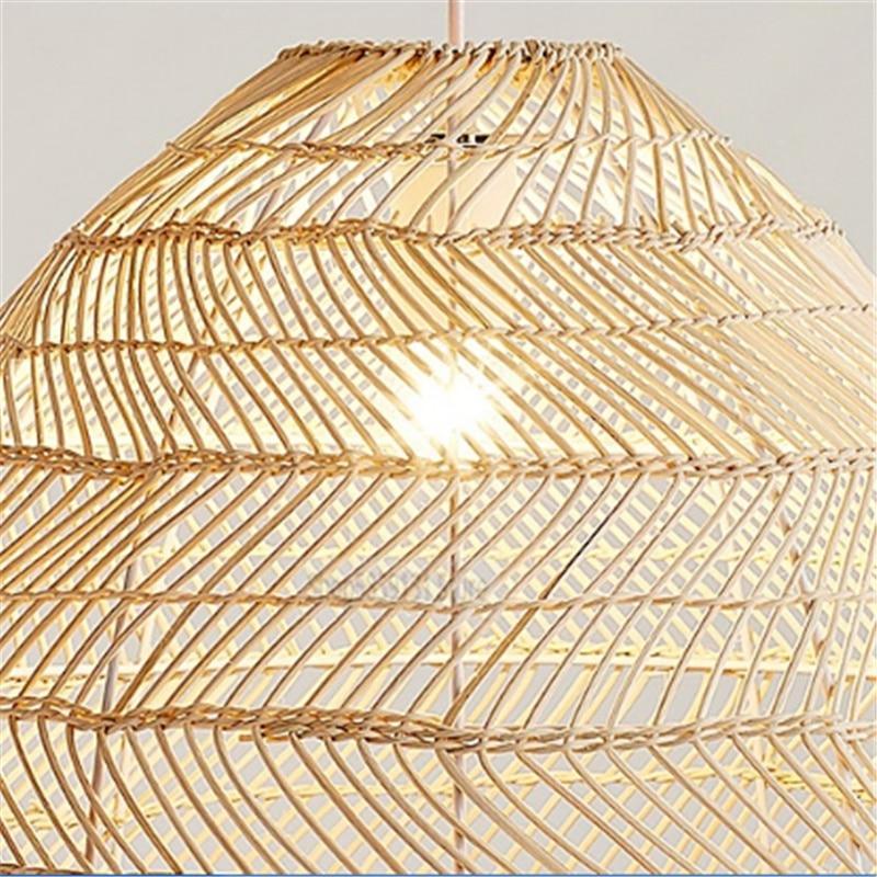 Rattan Bamboo Lampshade Hand Knitted Pendant Light