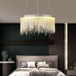 Metal Tassel Chain Led Chandelier Pendant Shade Lighting For Living Room, Dining room