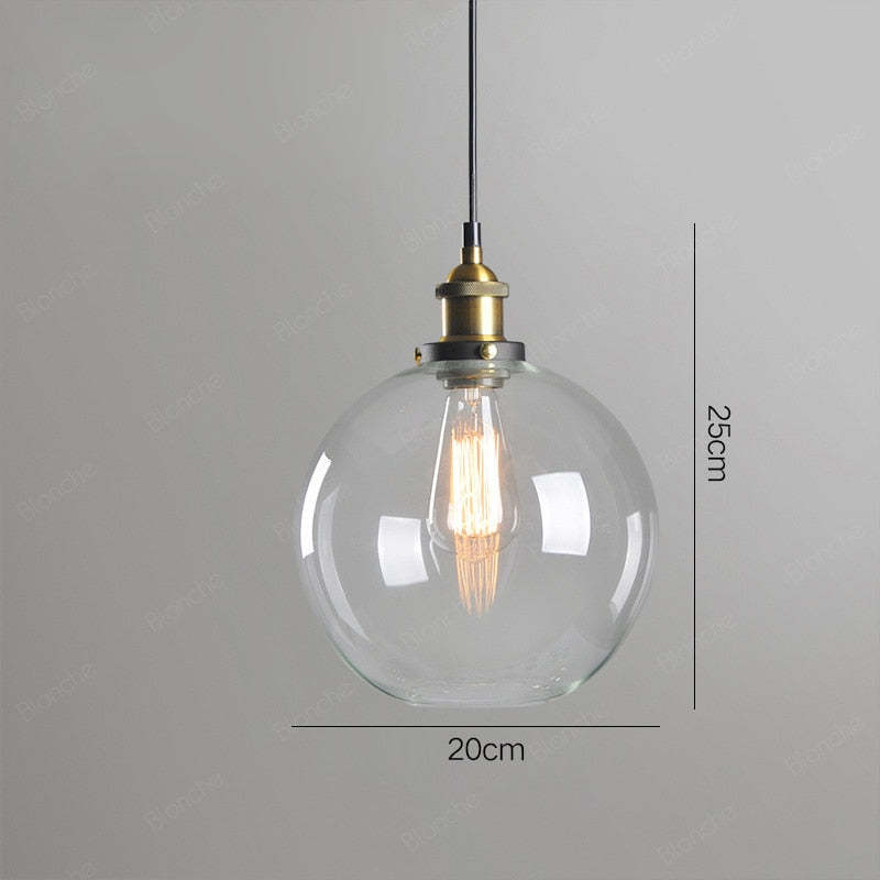 Retro Vintage Glas-Pendelleuchten für Wohnzimmer
