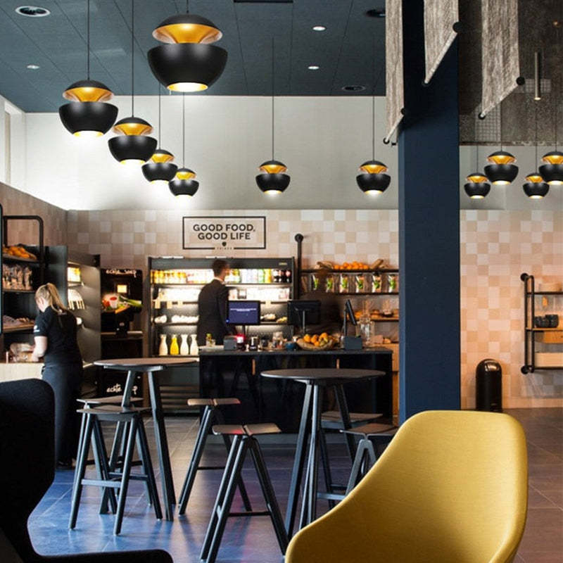 Nordic Creative Black White LED Pendant Lights for Dining Room
