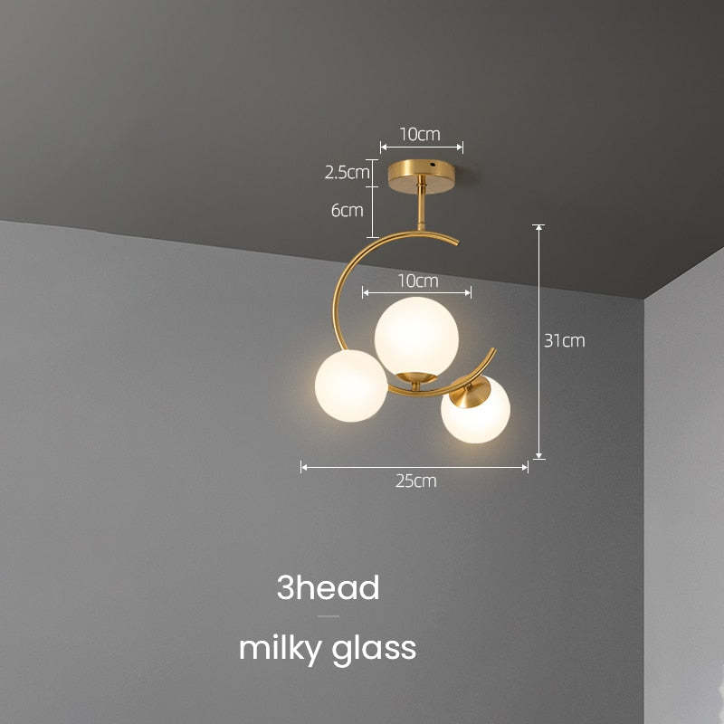 Valentina Pendant Light Bubble Moon, Metal & Glass