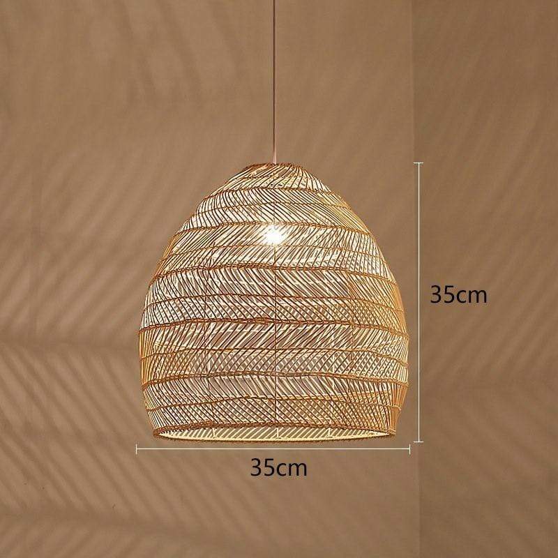 Rattan Bamboo Lampshade Hand Knitted Pendant Light