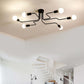 Alessio Retro Black Flush Ceiling Light, 4/6/8 Heads