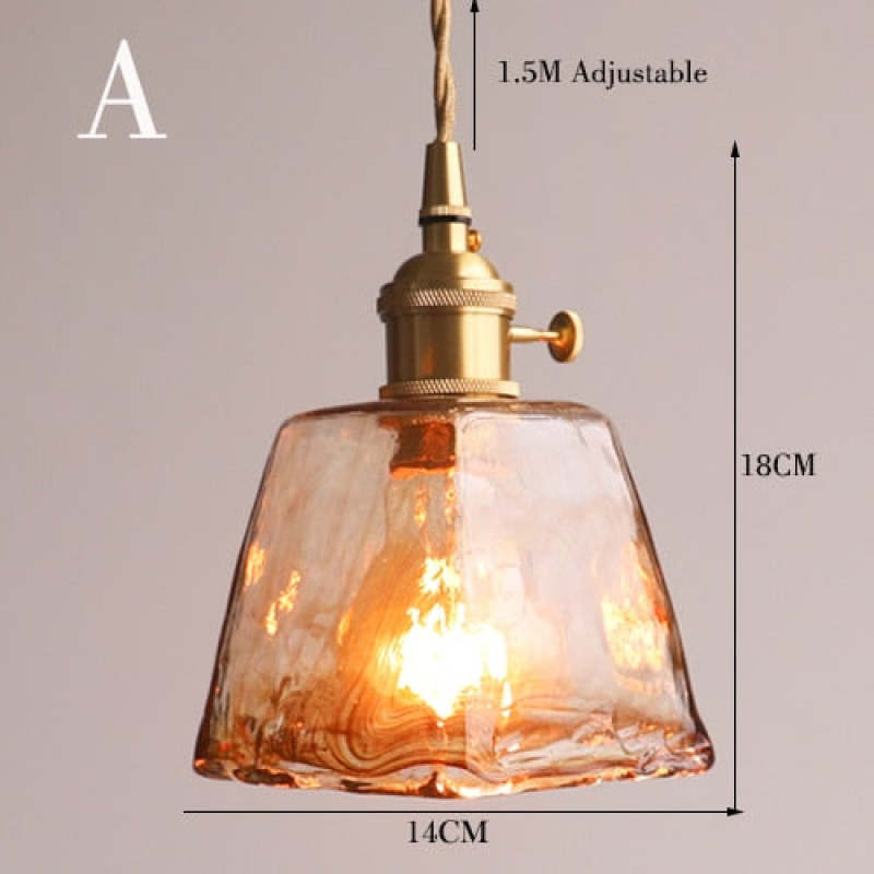 Nordic Modern Brass Glass Pendant Lights For Dining Room