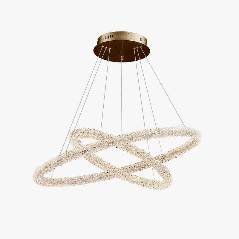 Kristy Chandelier, Metal & Crystal, 1/2/3 Ring