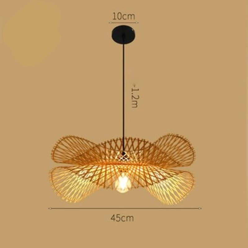 Muto Bamboo Chandelier Teahouse Rattan Lamp Handmade Rattan Lighting Fixture