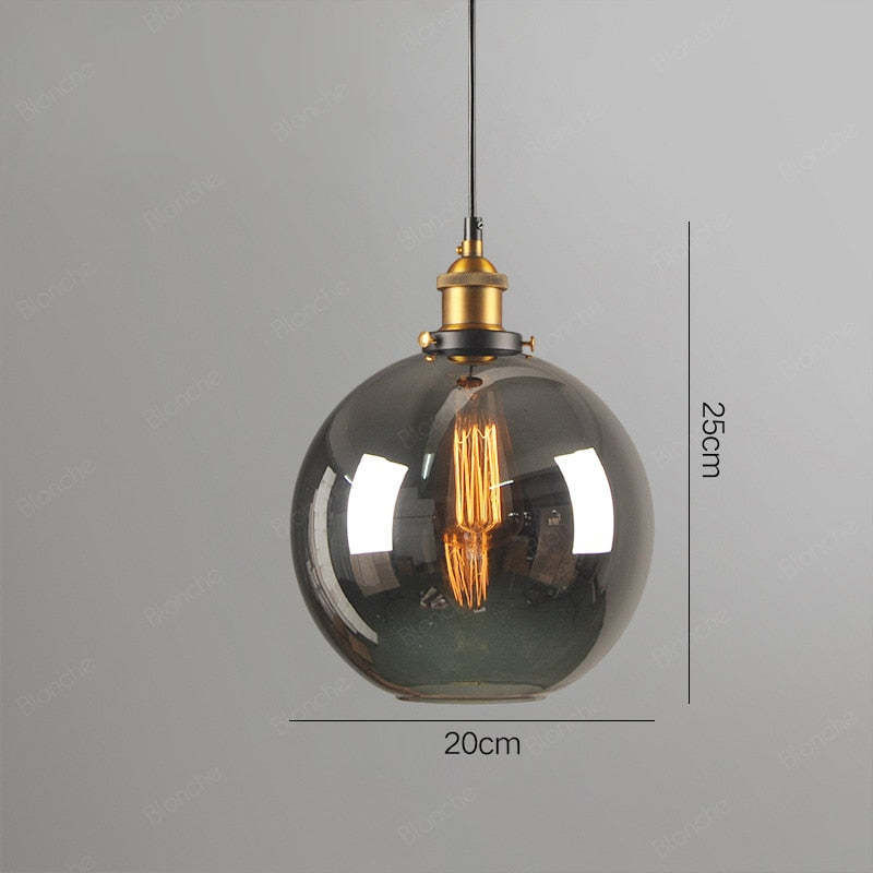 Retro Vintage Glas-Pendelleuchten für Wohnzimmer