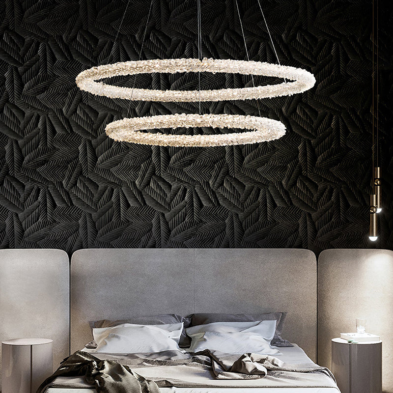Kristy Chandelier, Metal & Crystal, 1/2/3 Ring