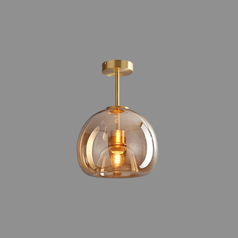 Sanna Semi-Flush Mount Ceiling Light 4 Style, Copper & Glass