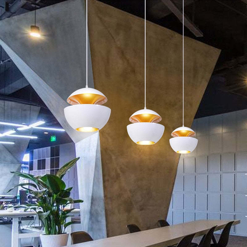 Nordic Creative Black White LED Pendant Lights for Dining Room
