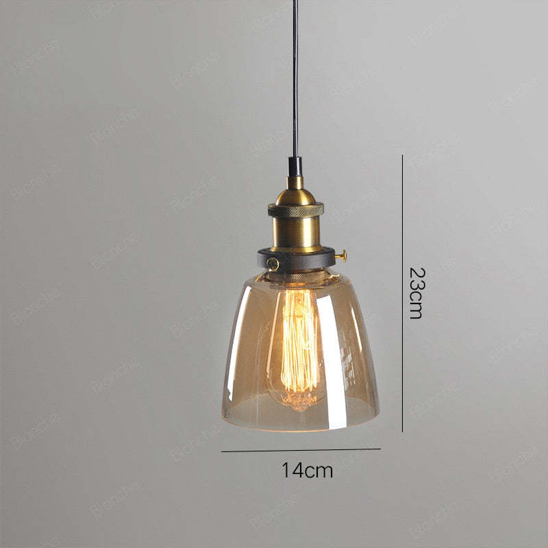 Retro Vintage Glas-Pendelleuchten für Wohnzimmer