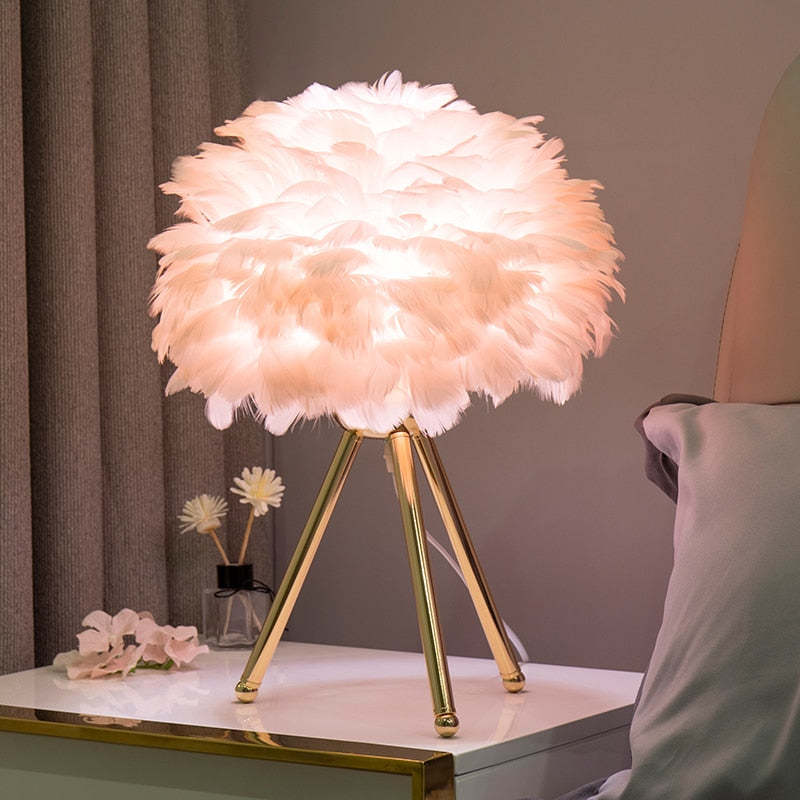 O'Moore Table Lamp Tripot, Feather