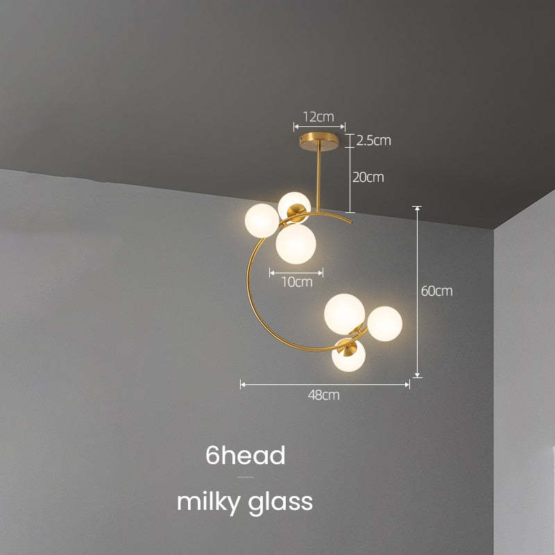Valentina Pendant Light Bubble Moon, Metal & Glass