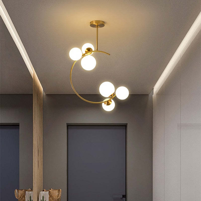 Valentina Pendant Light Bubble Moon, Metal & Glass