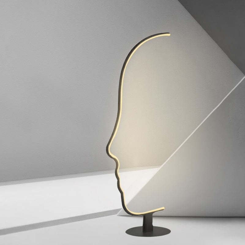 Postmodern Human Face LED Floor Lamp For Bedroom, Living Room