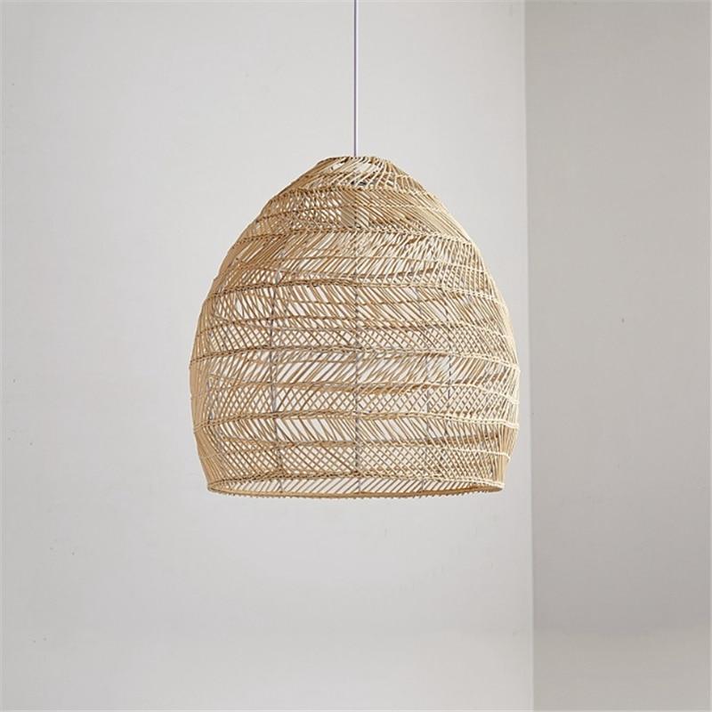 Rattan Bamboo Lampshade Hand Knitted Pendant Light