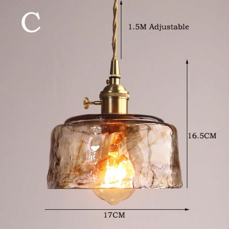 Nordic Modern Brass Glass Pendant Lights For Dining Room