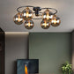 Smoky Gray Amber Chandelier Foyer Pendant Lighting Fixtures