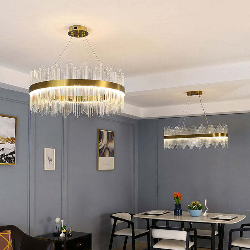 Moderne Luxus-Kristall-Kronleuchter-LED-Pendelleuchte für Wohnzimmer