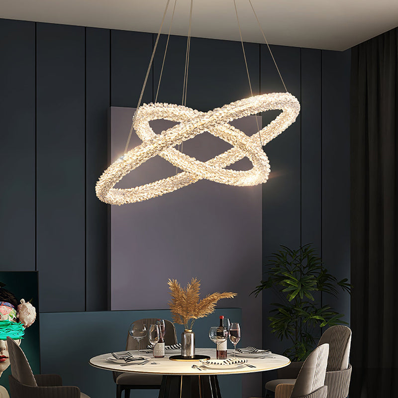 Kristy Chandelier, Metal & Crystal, 1/2/3 Ring