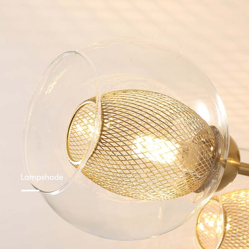 LED-Kronleuchter aus Schmiedeeisen, Lustre-Industrie-Kronleuchter aus Rauchglas