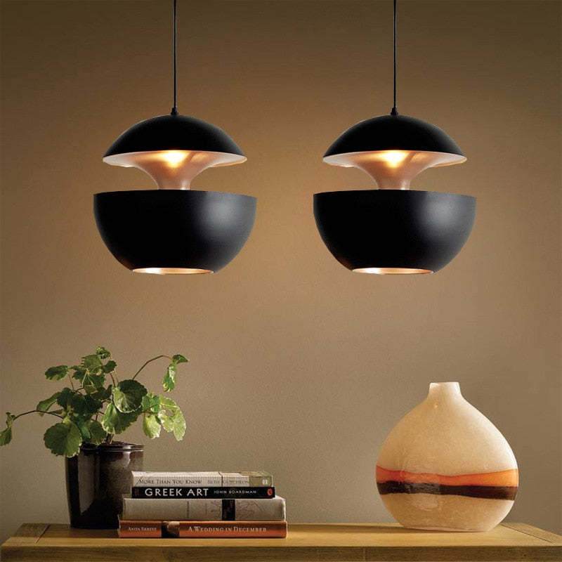 Nordic Creative Black White LED Pendant Lights for Dining Room