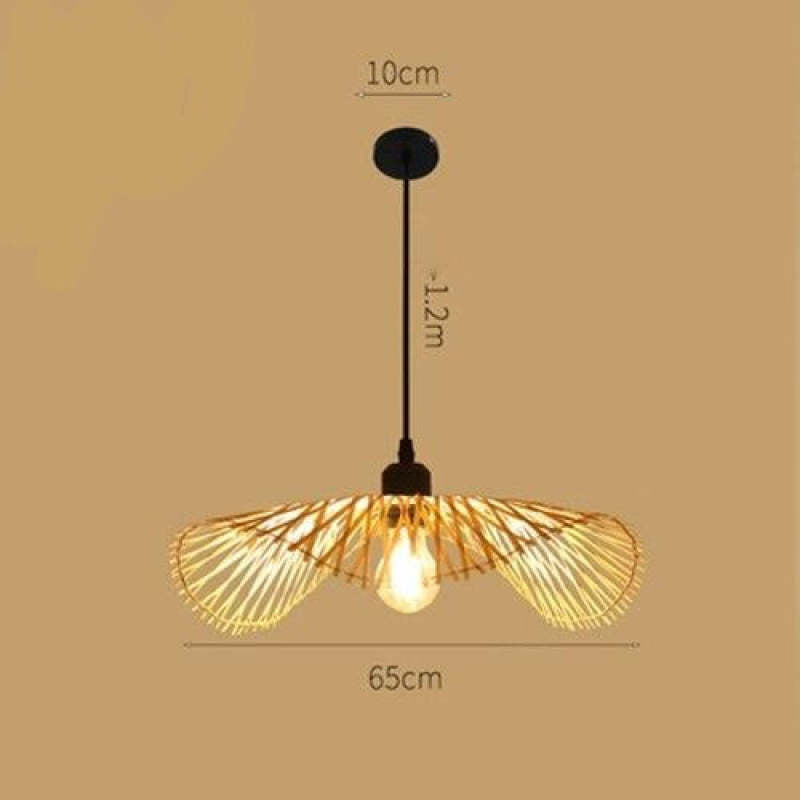 Muto Bamboo Chandelier Teahouse Rattan Lamp Handmade Rattan Lighting Fixture