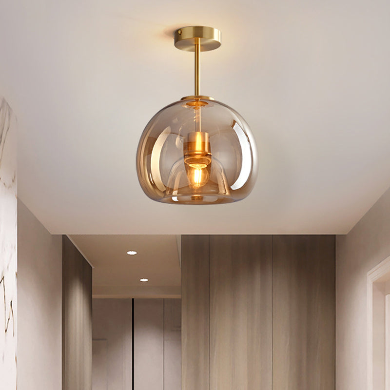 Sanna Semi-Flush Mount Ceiling Light 4 Style, Copper & Glass