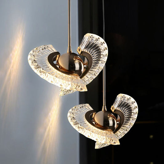 Moderne drehbare Pendelleuchte, Kronleuchter aus Metall und Acryl 