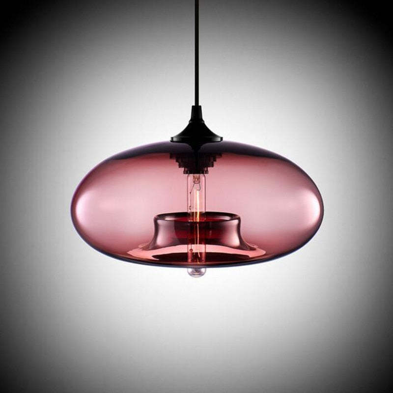 Modern Macaron Glass Pendant Lights Hanging Lamp For Dining Room