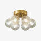 Valentina Ceiling Light Clear Bubble, Pure Copper & Glass 3/4/5/6 Head