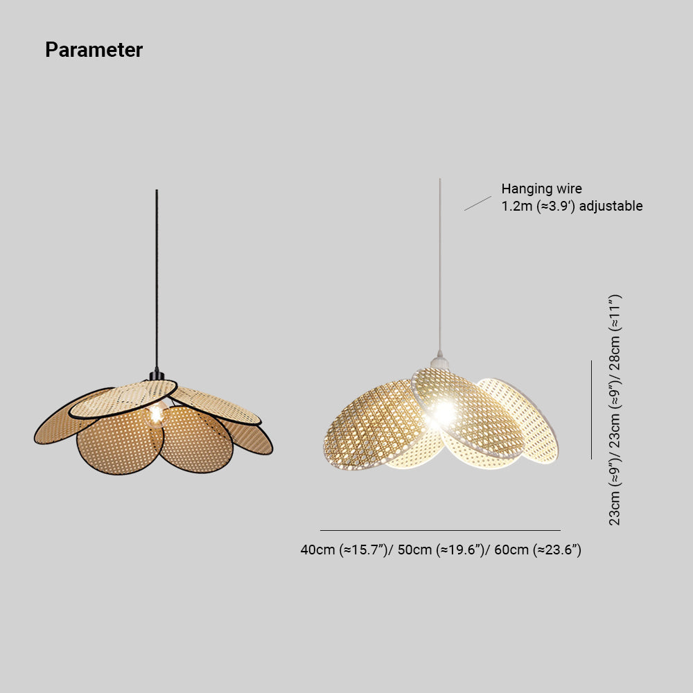 Ritta Pendant Light 2 Colour, Rattan & Willow weave, Dia 40/50/60cm