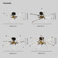 Edge Ceiling Light, Black & Gold, 6/8/10/12 Heads
