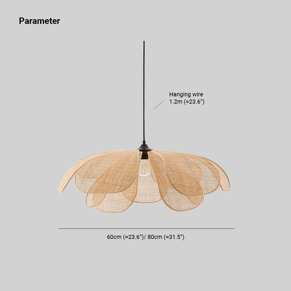 Ritta Rattan Pendant Light, Rattan & Willow weave, Dia 60/80cm