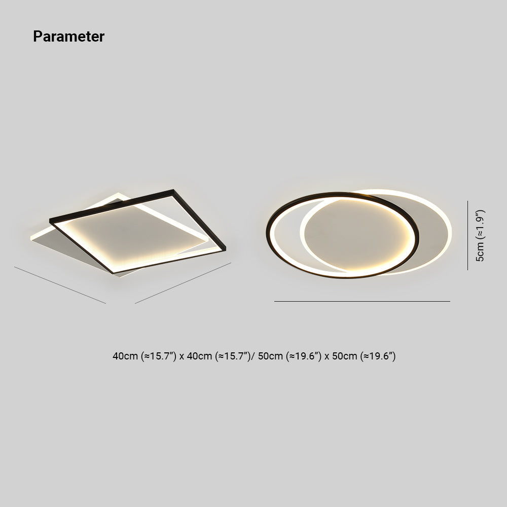 Quinn Flush Mount Ceiling Light 3 Colour Temperature Switchable, DIA 40/50CM