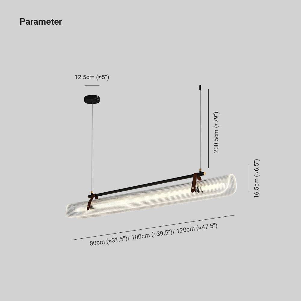 Edge  Pendant Light, Acrylic & Metal, L 80/100/120CM